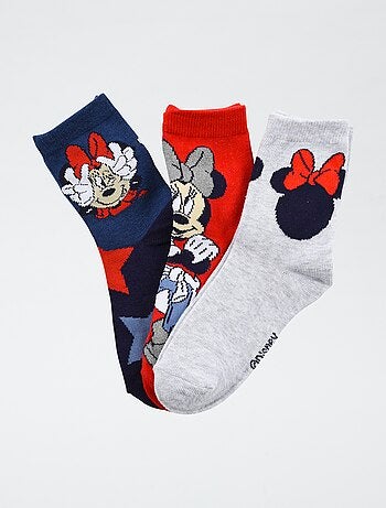 Lote de 3 pares de calcetines 'Disney' 'Minnie' de algodón