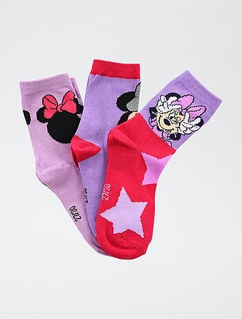 Lote de 3 pares de calcetines 'Disney' 'Minnie' de algodón
