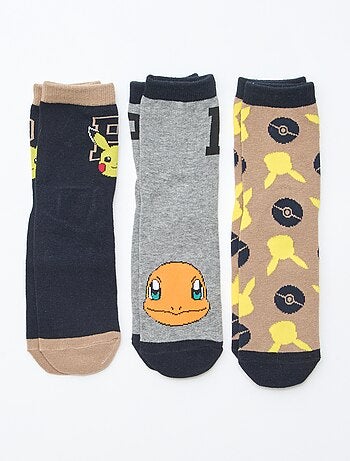 Lote de 3 pares de calcetines estampados 'Pokémon' de caña alta