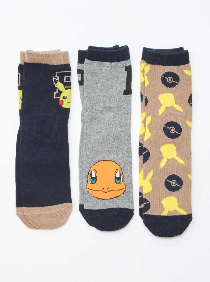 Lote de 3 pares de calcetines estampados 'Pokémon' de caña alta Azul - Kiabi