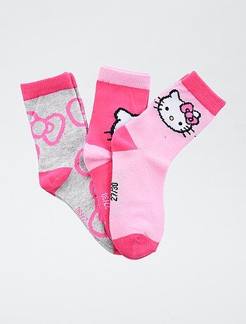 Lote de 3 pares de calcetines 'Hello Kitty' de algodón