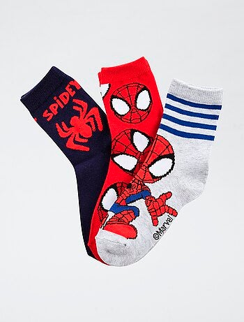 Lote de 3 pares de calcetines 'Marvel' 'Spiderman' de algodón