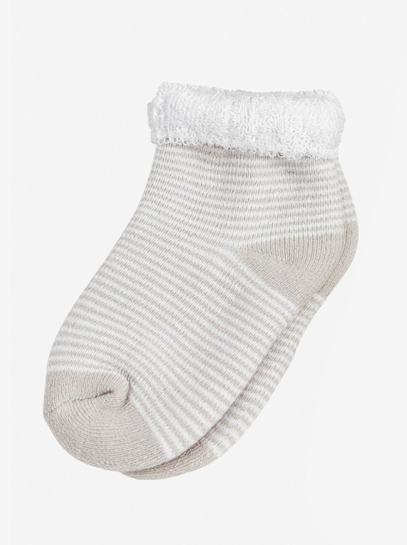 Lote de 3 pares de calcetines para bebé Beige - Kiabi