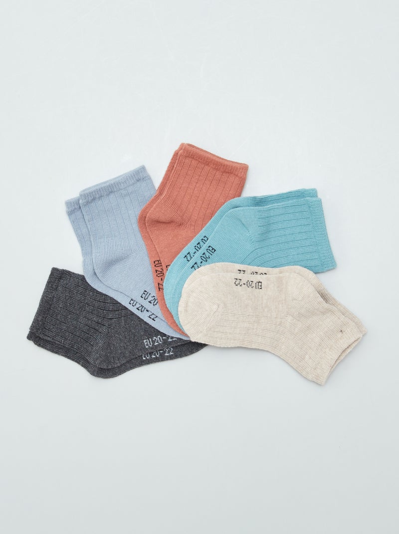 Lote de 3 pares de calcetines para recién nacido AZUL - Kiabi