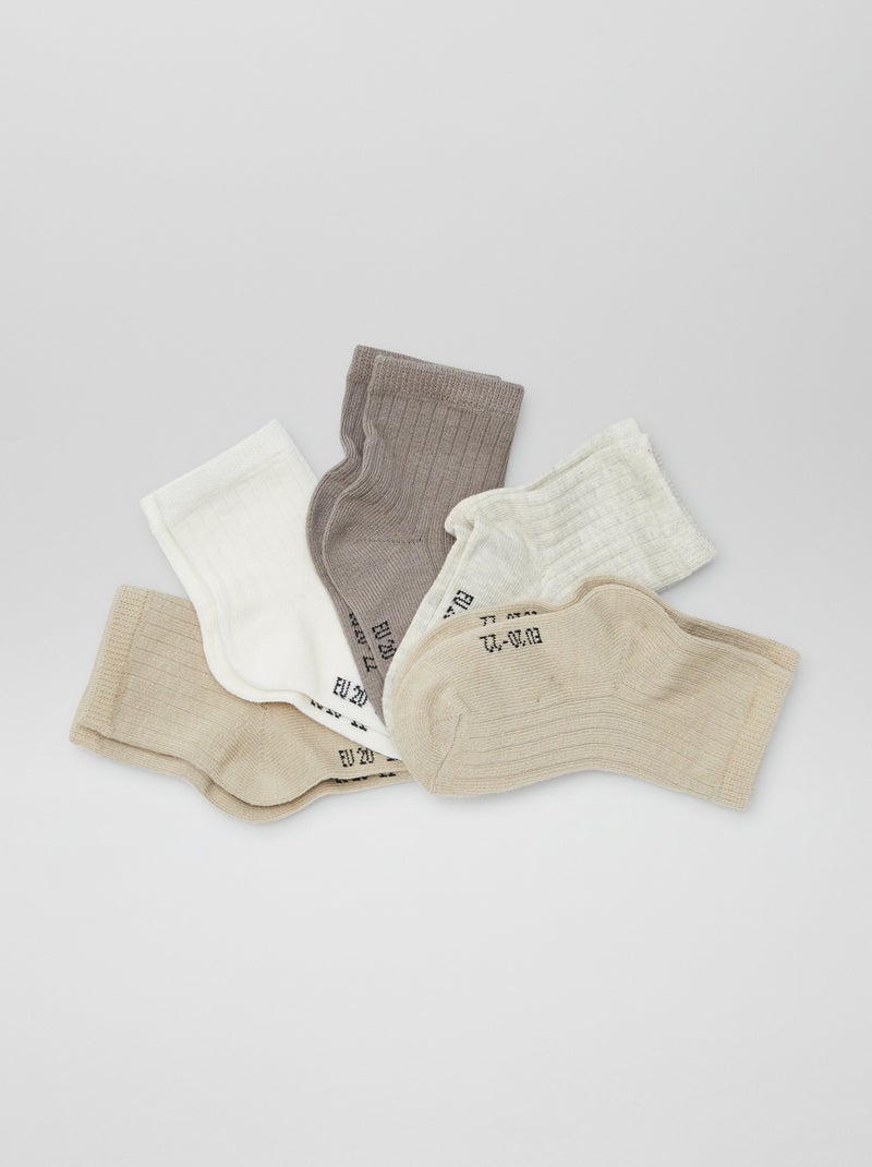 Lote de 3 pares de calcetines para recién nacido BEIGE - Kiabi