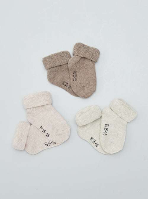 Lote de 3 pares de calcetines para recién nacido - Kiabi