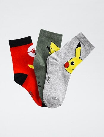 Lote de 3 pares de calcetines 'Pokémon' de algodón