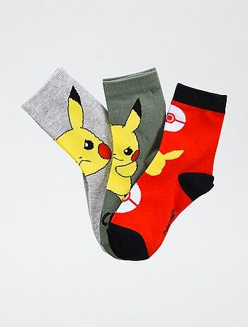 Lote de 3 pares de calcetines 'Pokémon' de algodón