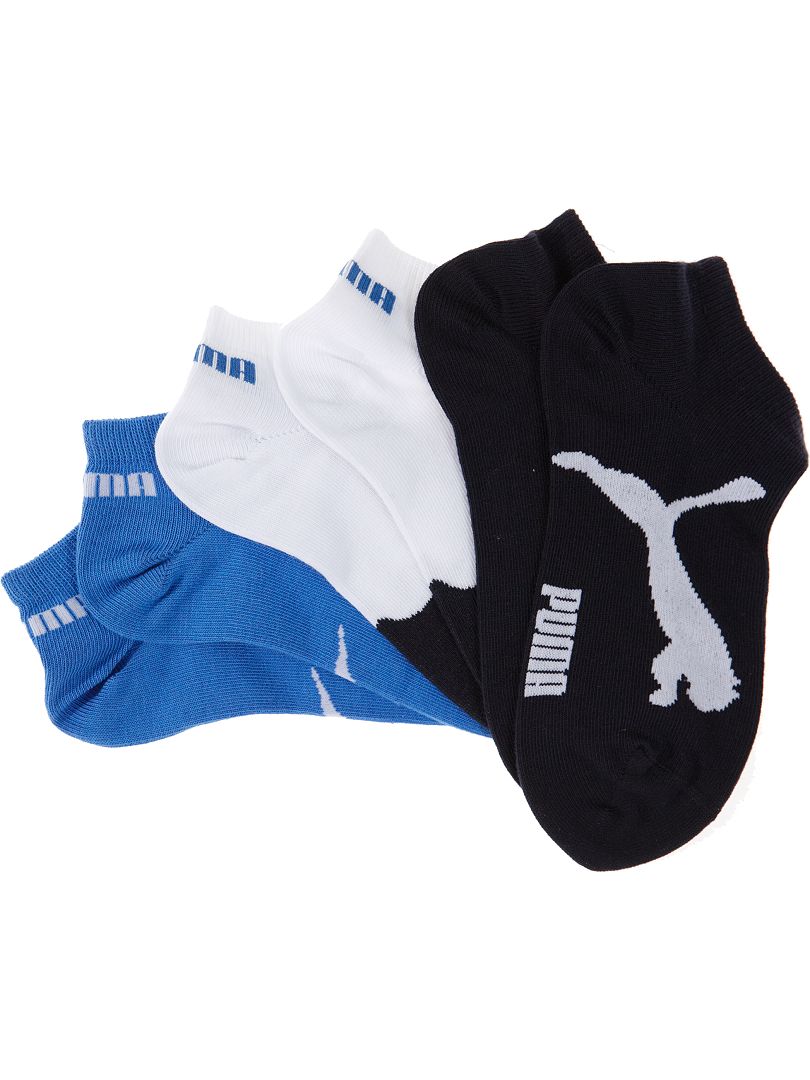 Lote de 3 pares de calcetines 'Puma' de caña corta azul/blanco/marino - Kiabi