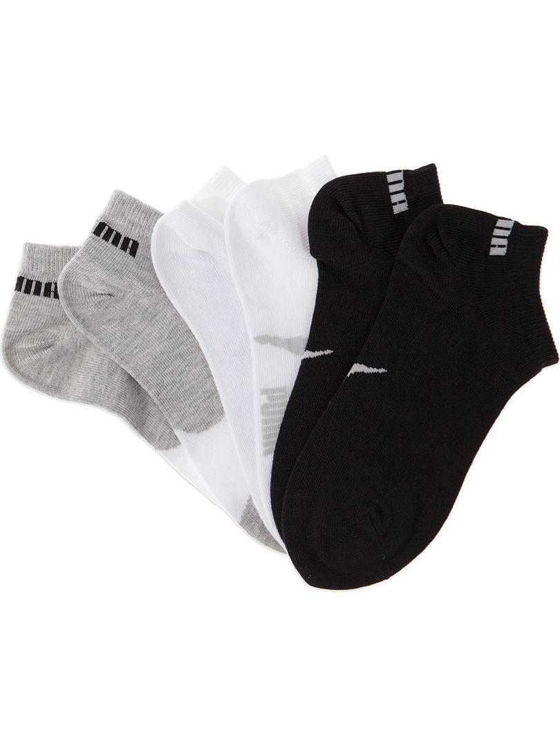Lote de 3 pares de calcetines 'Puma' de caña corta blanco/gris/negro - Kiabi