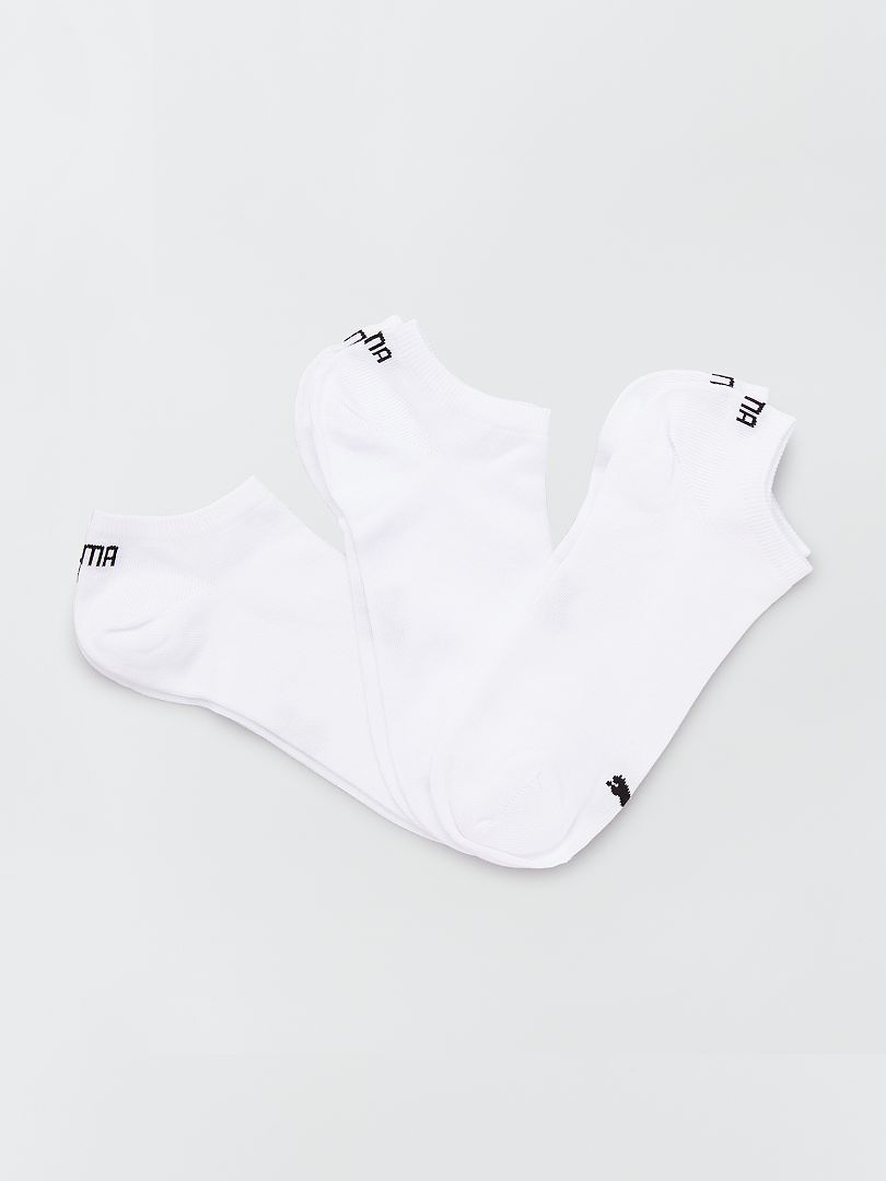 Lote de 3 pares de calcetines tobilleros 'Puma' blanco - Kiabi