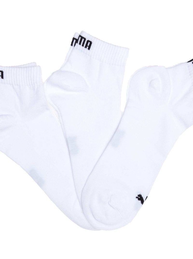 Lote de 3 pares de calcetines tobilleros 'Puma' de caña corta blanco - Kiabi