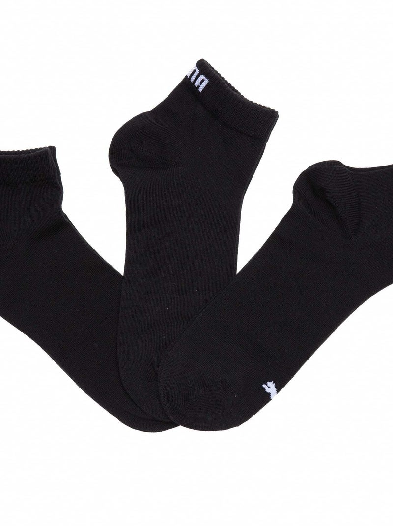 Lote de 3 pares de calcetines tobilleros 'Puma' de caña corta negro - Kiabi
