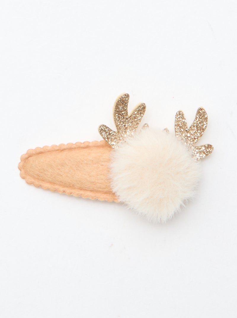 Lote de 3 pinzas clic clac 'Navidad' Blanco - Kiabi