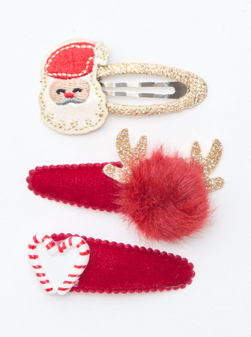 Lote de 3 pinzas clic clac 'Navidad' - Kiabi
