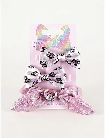 Lote de 3 pinzas para el pelo lazo de resina minnie disney