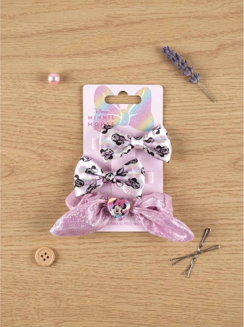 Lote de 3 pinzas para el pelo lazo de resina minnie disney - Kiabi