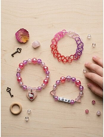 Lote de 3 pulseras con cierre de botón de presión hello kitty sanrio