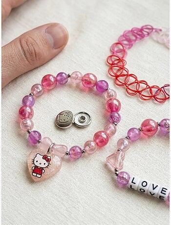 Lote de 3 pulseras con cierre de botón de presión hello kitty sanrio