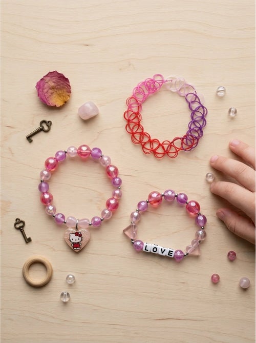 Lote de 3 pulseras con cierre de botón de presión hello kitty sanrio - Kiabi