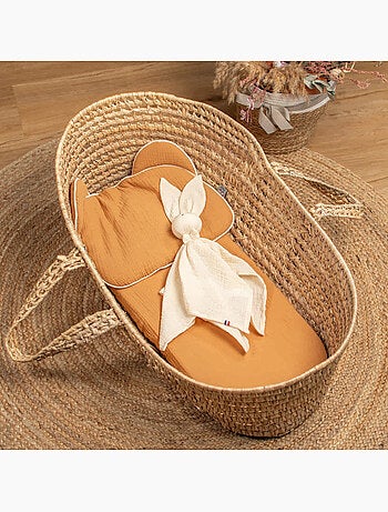 Lote de 3 sábanas bajeras para capazo de gasa de algodón, tendencia | SEVIRA KIDS