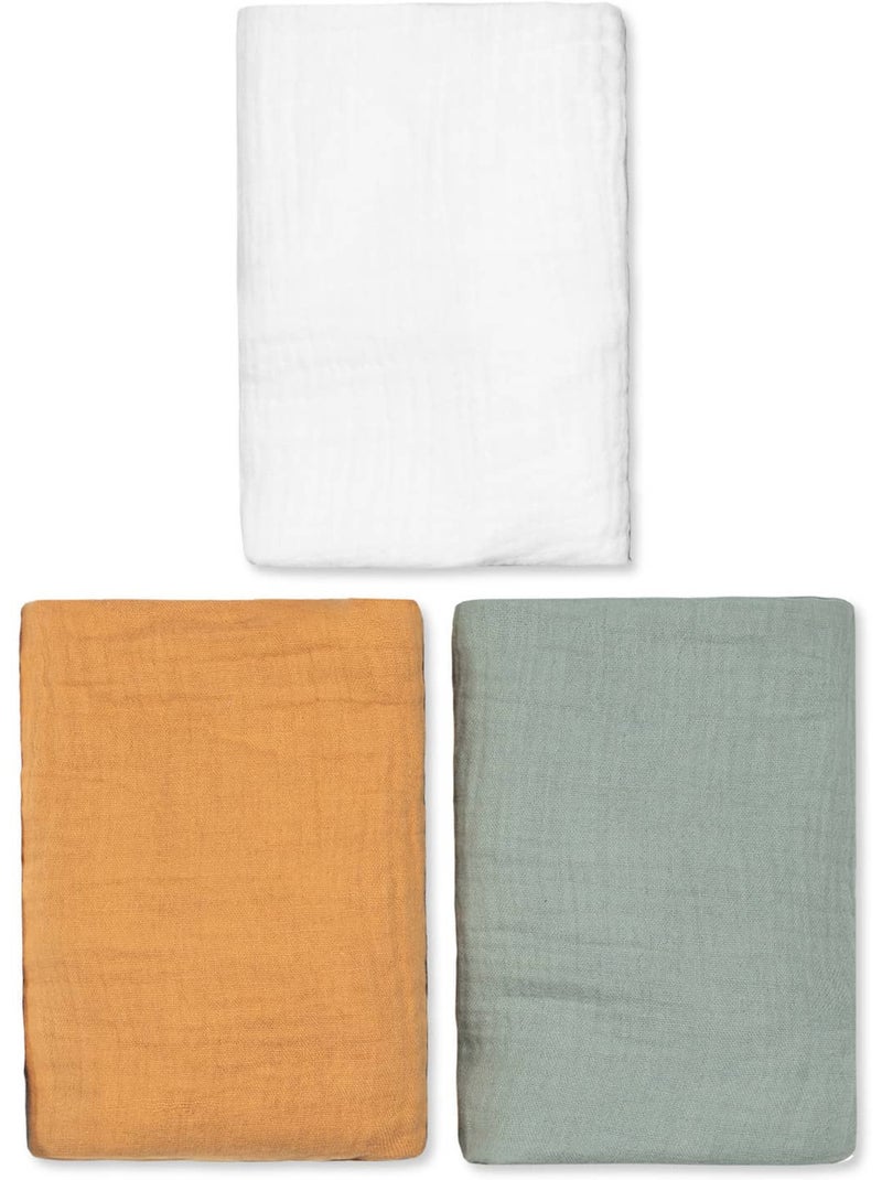 Lote de 3 sábanas bajeras para capazo de gasa de algodón, tendencia | SEVIRA KIDS Multicolor - Kiabi