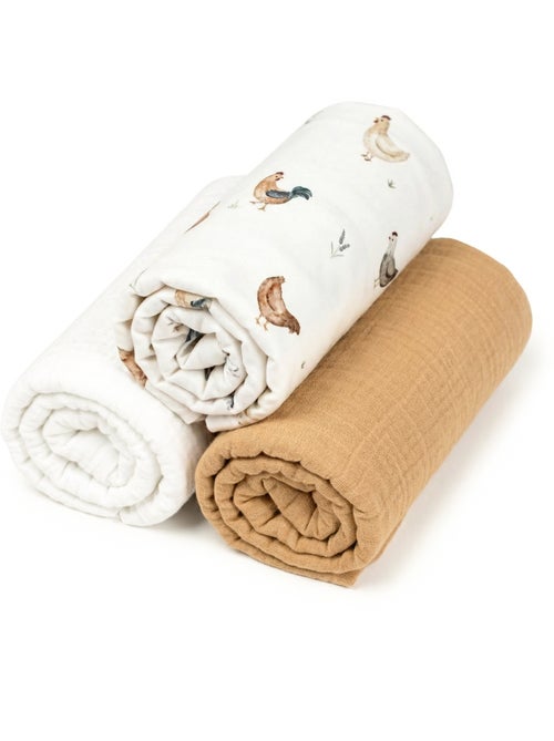 Lote de 3 sábanas bajeras para moisés de bebé en gasa de algodón | SEVIRA KIDS - Kiabi