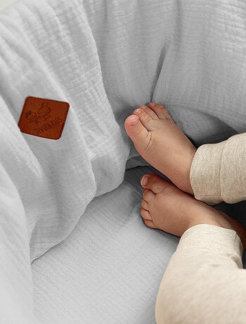 Lote de 3 sábanas bajeras para moisés en gasa de algodón lisas | SEVIRA KIDS