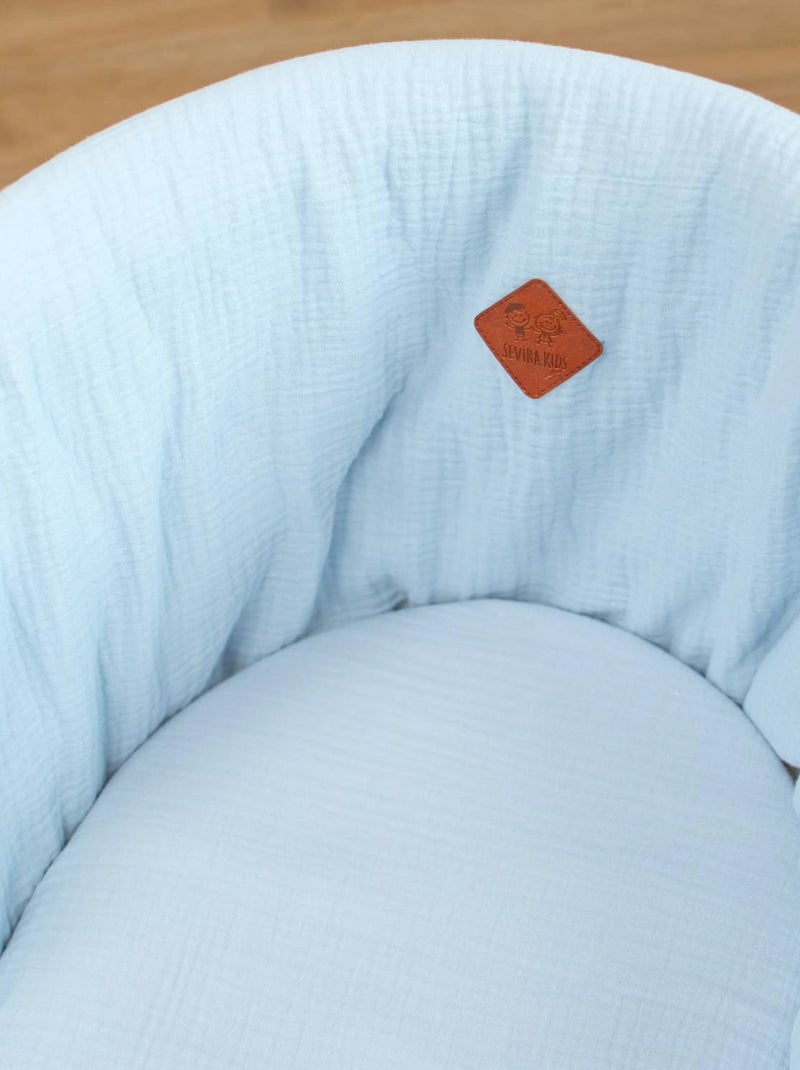 Lote de 3 sábanas bajeras para moisés en gasa de algodón lisas | SEVIRA KIDS Azul - Kiabi