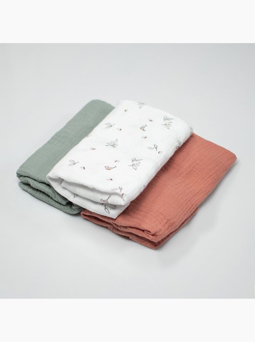 Lote de 3 sábanas bajeras para moisés en gasa de algodón, melody | SEVIRA KIDS - Kiabi Lote de 3 sábanas bajeras para moisés en gasa de algodón, melody | SEVIRA KIDS - Kiabi