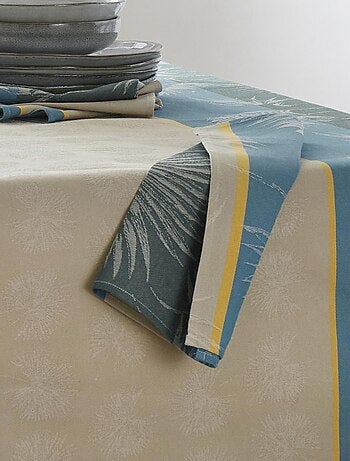 Lote de 3 servilletas tropicales de jacquard recubierto