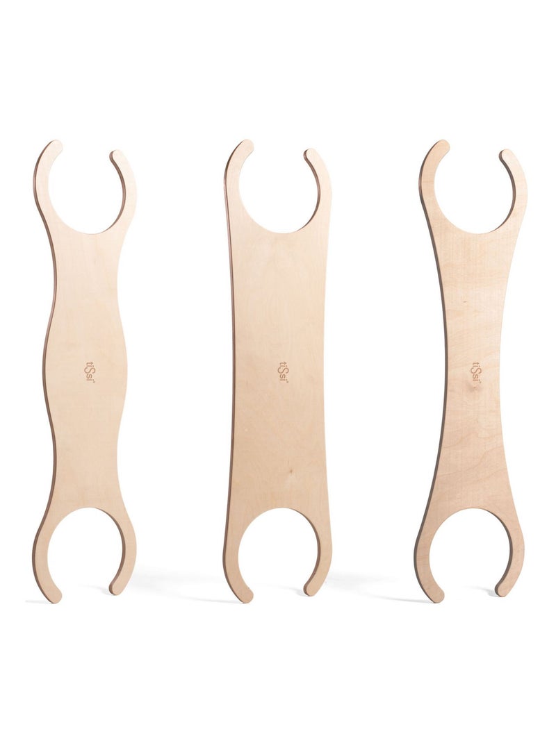 Lote de 3 tablas de madera compatibles con stapelstein | Tissi Marrón - Kiabi