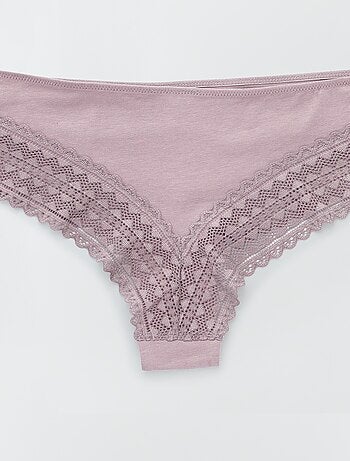 Lote de 3 tangas de algodón y encaje