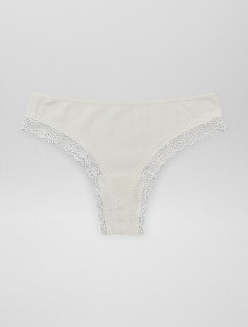 Pack de 3 braguitas brasileñas de punto de canalé