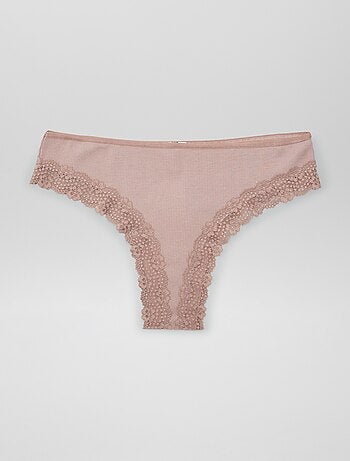 Pack de 3 braguitas brasileñas de punto de canalé