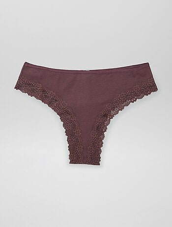 Pack de 3 braguitas brasileñas de punto de canalé