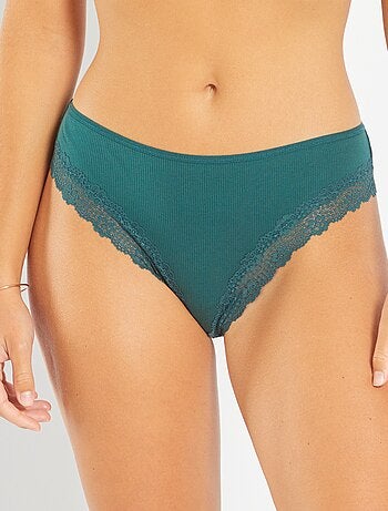 Pack de 3 braguitas brasileñas de punto de canalé