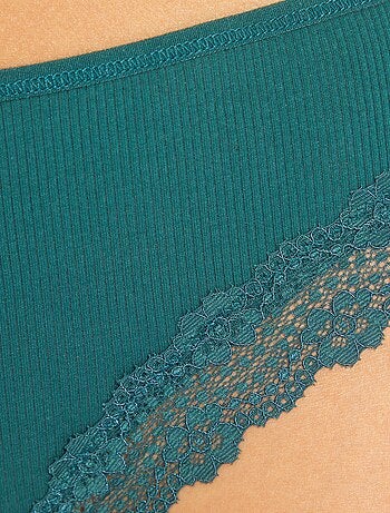 Pack de 3 braguitas brasileñas de punto de canalé