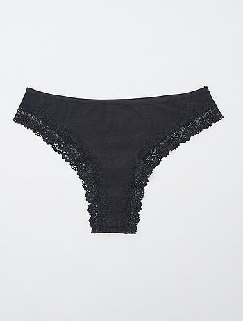 Pack de 3 braguitas brasileñas de punto de canalé