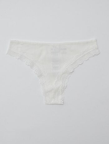 Pack de 3 braguitas brasileñas de punto de canalé