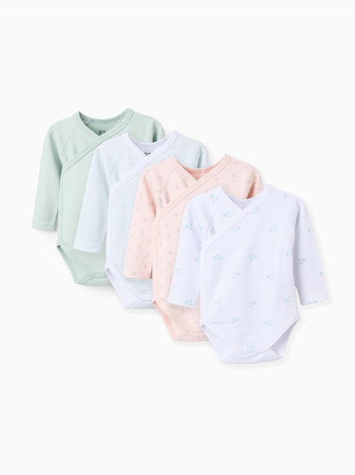 Lote de 4 bodies cruzados flores - Kiabi