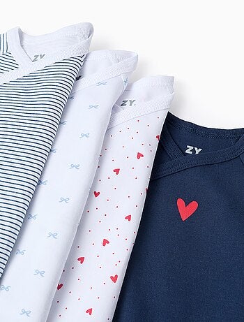 Lote de 4 bodies cruzados 'hearts'