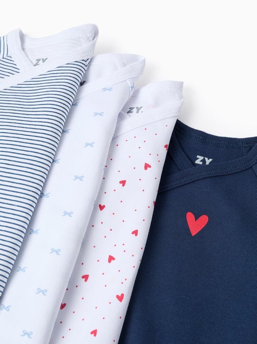 Lote de 4 bodies cruzados 'hearts' - Kiabi