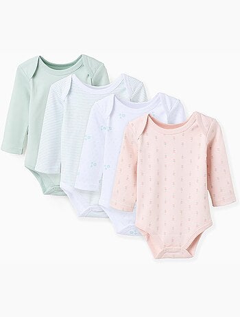 Lote de 4 bodies de algodón flores