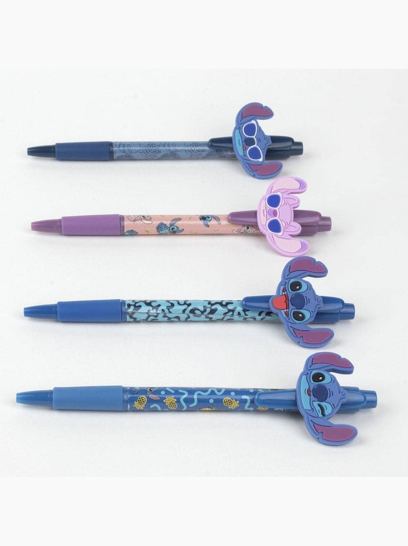 Lote de 4 bolígrafos negros - Stitch - Disney – Kit de papelería Multicolor - Kiabi
