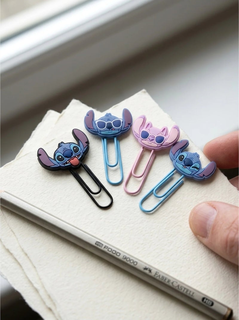 Lote de 4 clips de aluminio Stitch Disney Azul - Kiabi
