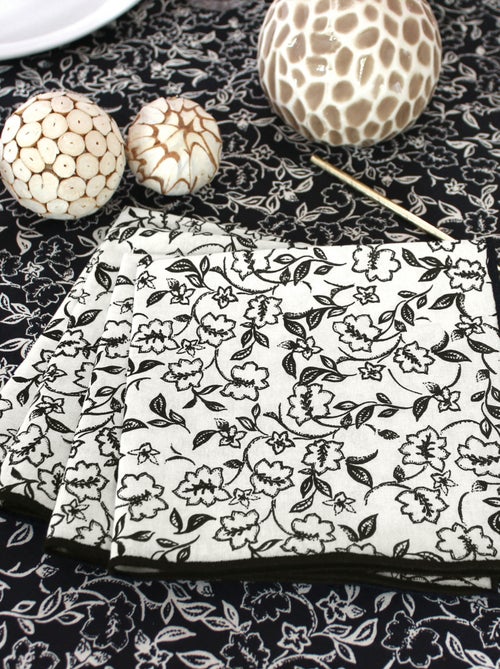 Lote de 4 servilletas de mesa con estampado floral - Kiabi