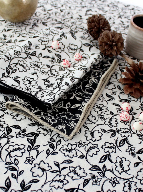 Lote de 4 servilletas de mesa con estampado floral - Kiabi