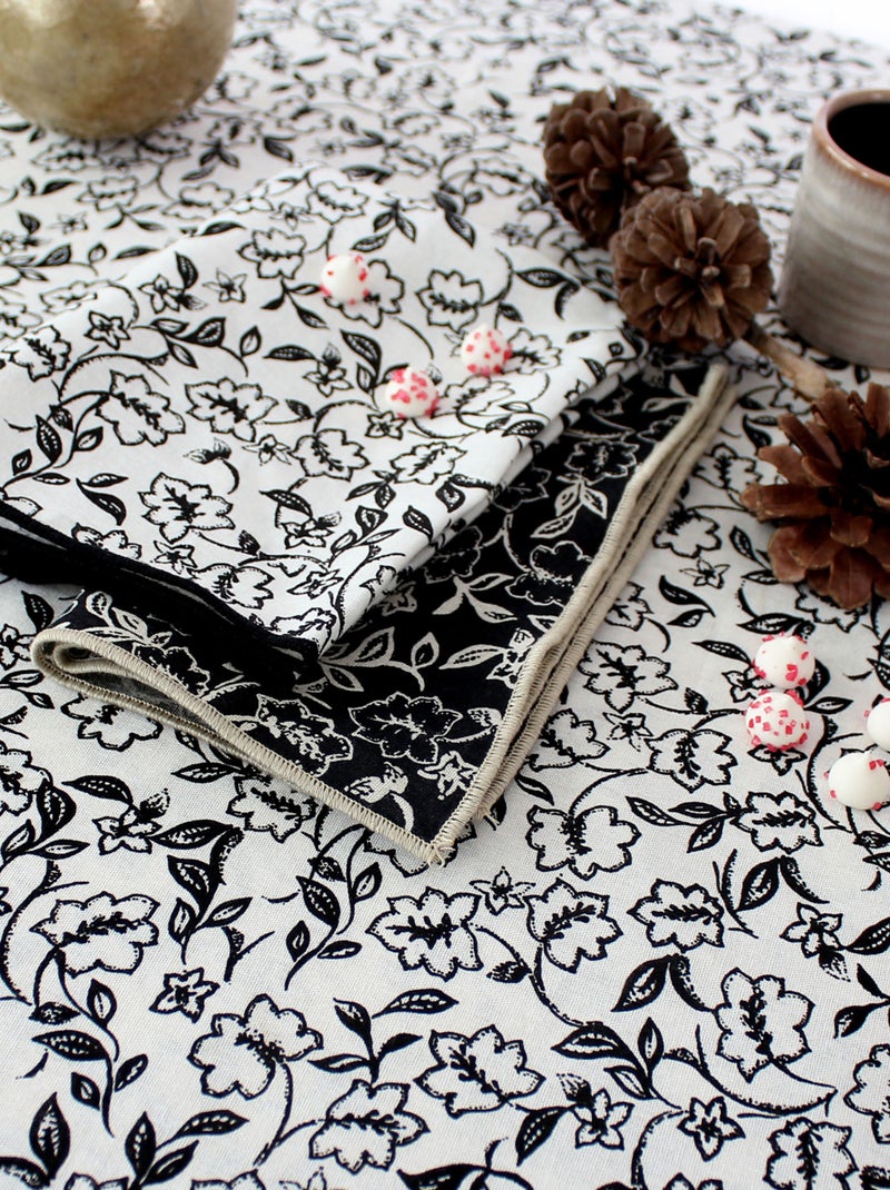Lote de 4 servilletas de mesa con estampado floral Crudo - Kiabi