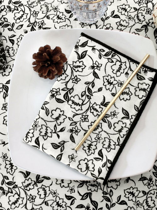 Lote de 4 servilletas de mesa con estampado floral - Kiabi